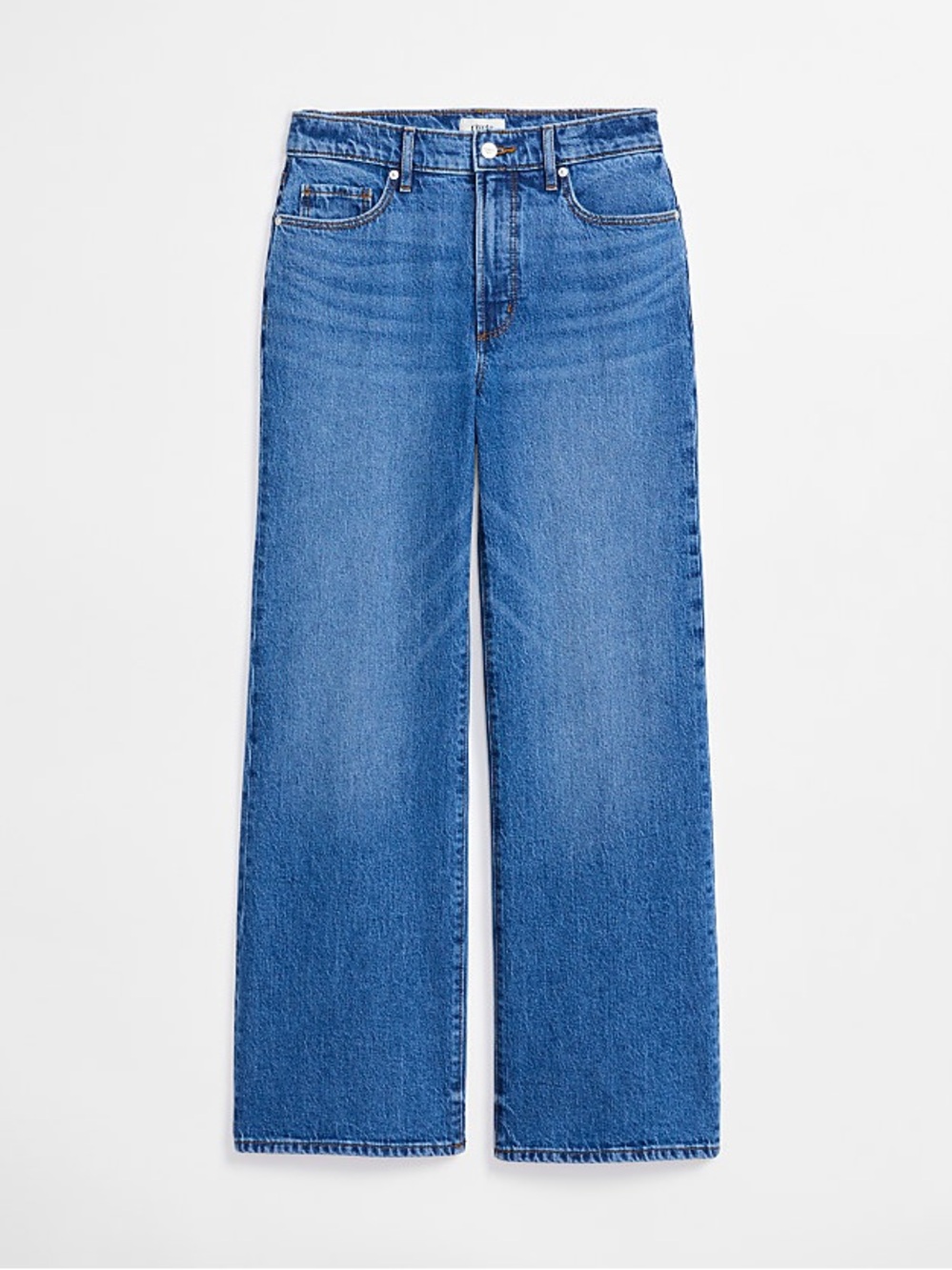 LOFT Rivete Petite High Rise Wide Leg Jeans in Vintage Dark Wash - Picture 4 of 14